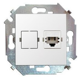 Компьютерная розетка Simon 15 RJ-45 (белая) Компьютерная розетка Simon 15 RJ-45 (белая)