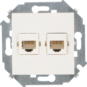 Двойная компьютерная розетка Simon 15 RJ-45 (слоновая кость) Двойная компьютерная розетка Simon 15 RJ-45 (слоновая кость)
