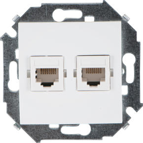 Двойная компьютерная розетка Simon 15 RJ-45 (белая) Двойная компьютерная розетка Simon 15 RJ-45 (белая)