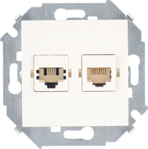 Компьютерная и телефонная розетка Simon 15 RJ-11 и RJ-45 (слоновая кость) Компьютерная и телефонная розетка Simon 15 RJ-11 и RJ-45 (слоновая кость)