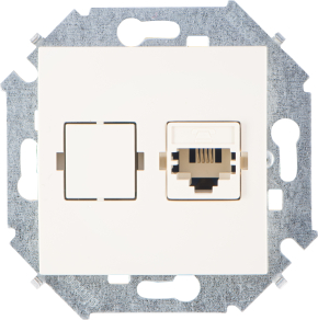 Телефонная розетка Simon 15 RJ-11 (слоновая кость) Телефонная розетка Simon 15 RJ-11 (слоновая кость)