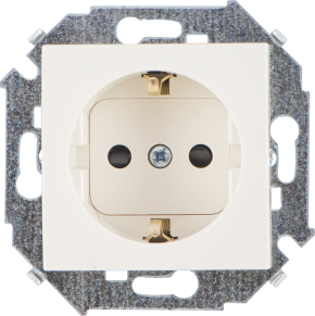 Розетка Simon 15 с заземлением и шторками (слоновая кость) Розетка Simon 15 с заземлением и шторками (слоновая кость)