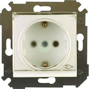 Розетка 2Р+Е Schuko, со шторками, с крышкой, 16А, 250В, S34, слоновая кость Розетка 2Р+Е Schuko, со шторками, с крышкой, 16А, 250В, S34, слоновая кость