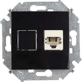 Розетка компьютерная RJ45 кат.5е (чёрный) Розетка компьютерная RJ45 кат.5е (чёрный)