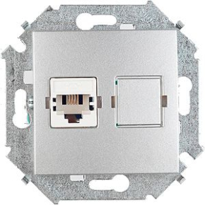 Компьютерная розетка Simon 15 RJ-45 (алюминий) Компьютерная розетка Simon 15 RJ-45 (алюминий)