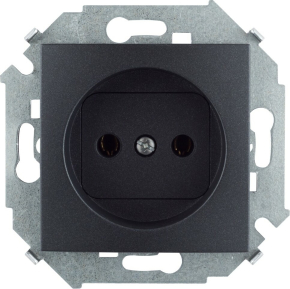 Розетка Simon 15 без заземления (графит) Розетка Simon 15 без заземления (графит)
