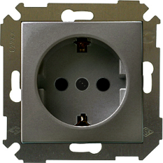 Розетка 2P+E Schuko со шторками, 16А, 250В, S34, графит Розетка 2P+E Schuko со шторками, 16А, 250В, S34, графит