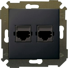 Розетка компьютерная двойная RJ45 кат.5е, S34, графит Розетка компьютерная двойная RJ45 кат.5е, S34, графит