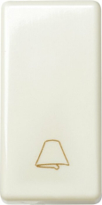 Клавишная кнопка с пиктограммой 'звонок' 1 мод, 10АX 250 V~. (слоновая кость)