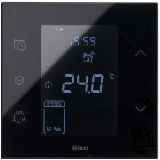 Регулятор теплого пола электронный Simon iO 16A 230В~ цвета черный глянец S100