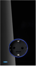 Hub Pro Simon iO с розеткой Schuko 2Р+Е 16А 250В~ цвета черный глянец S100