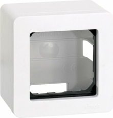 Коробка с рамкой для накладного монтажа Simon 27, 2 модуля (белая)