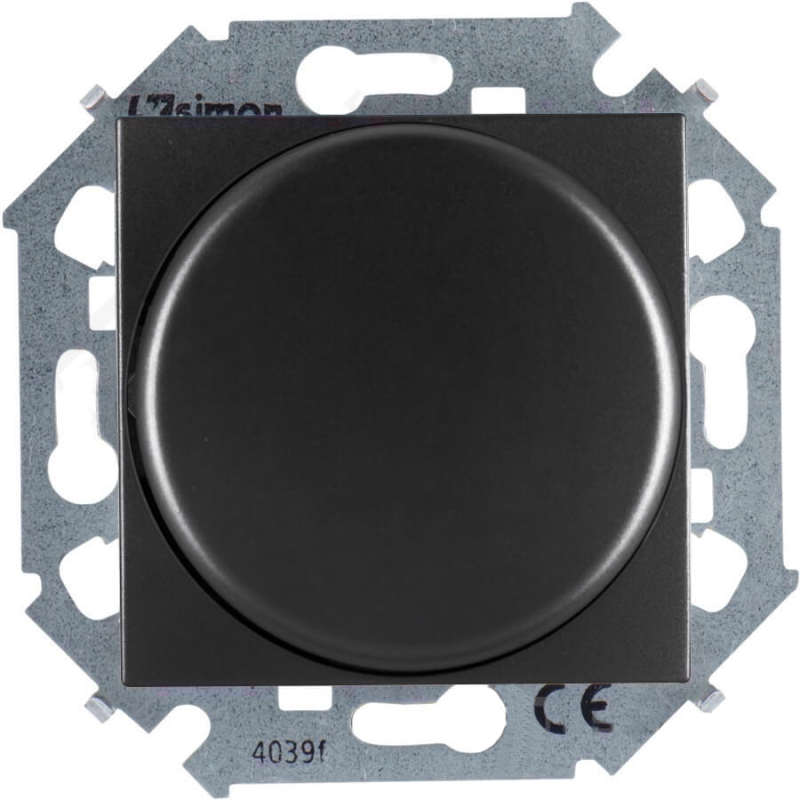 Светорегулятор поворотно-нажимной, переключатель, 500Вт 230В (графит)
