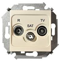 Розетка R-TV-SAT одиночная, винтовой зажим (слоновая кость) Розетка R-TV-SAT одиночная, винтовой зажим (слоновая кость)