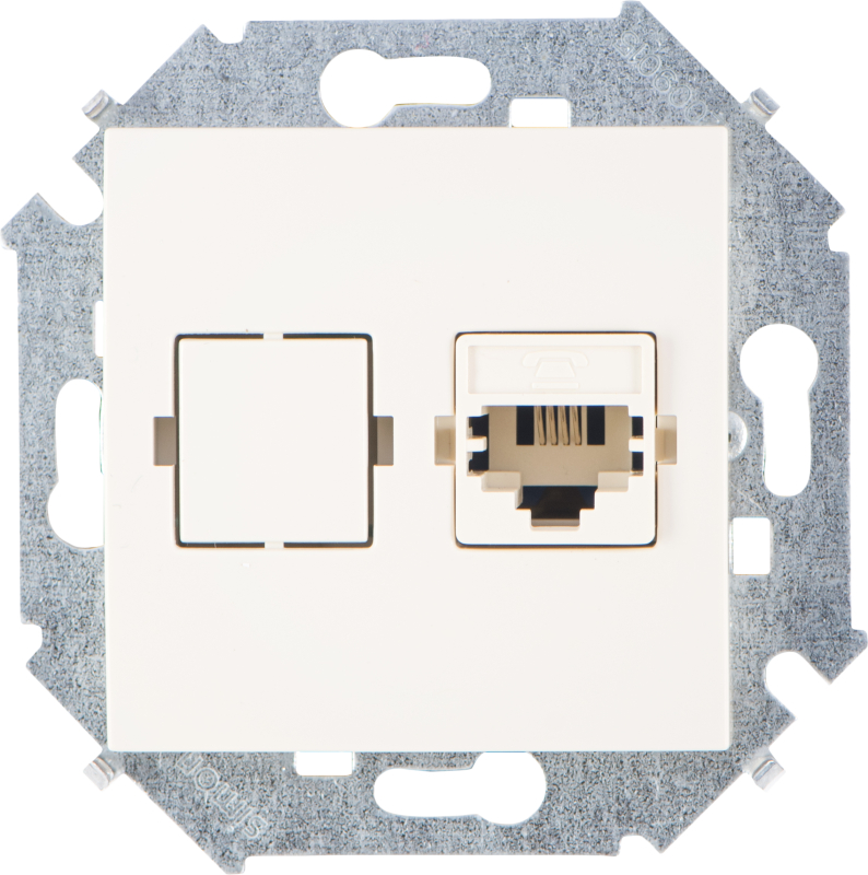 Телефонная розетка Simon 15 RJ-11 (слоновая кость) Телефонная розетка Simon 15 RJ-11 (слоновая кость)