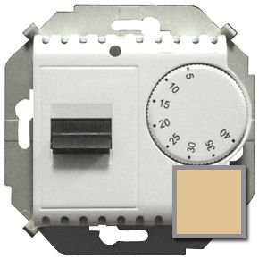 Терморегулятор для теплого пола с датчиком, 16А, 230В, 3600Вт, 5-40град, IP20 (шампань)