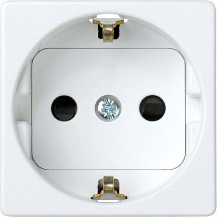 27432-65 Simon 27 розетка электрическая со шторками белый на ...