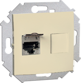 Розетка компьютерная RJ45, кат.6А (слоновая кость) Розетка компьютерная RJ45, кат.6А (слоновая кость)