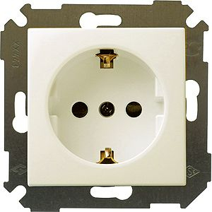Розетка 2P+E Schuko, 16А, 250В, S34, слоновая кость Розетка 2P+E Schuko, 16А, 250В, S34, слоновая кость