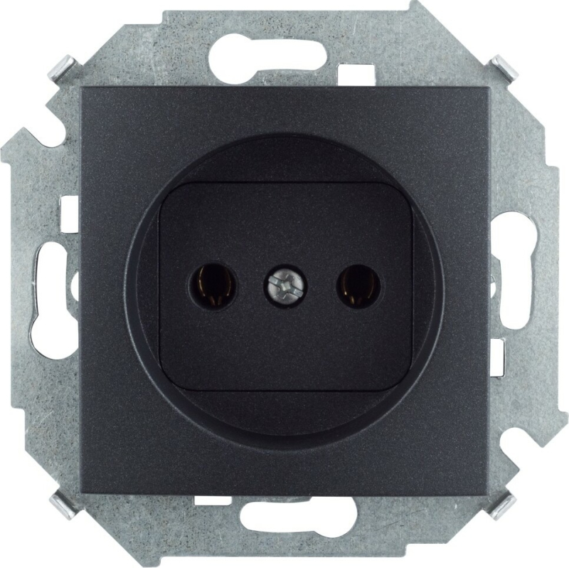 Розетка Simon 15 без заземления (графит) Розетка Simon 15 без заземления (графит)