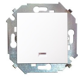 Одноклавишный выключатель Simon 15 с подсветкой 16A (Белый)