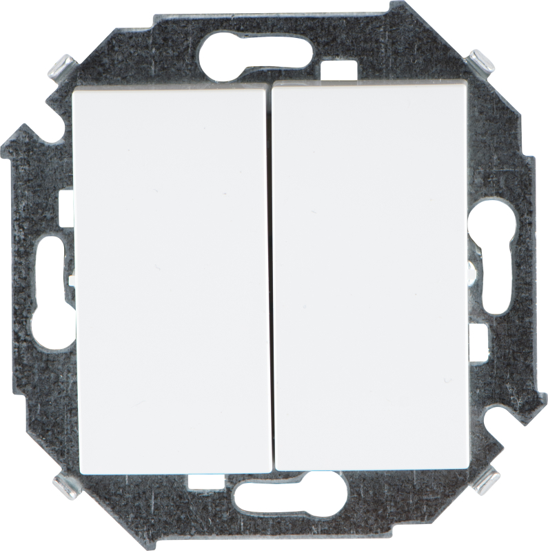 Двухклавишный выключатель Simon 15 16A (Белый)