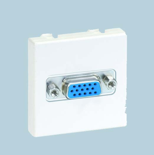 Разъём VGA, широкий, винты, S27, белый Разъём VGA, широкий, винты, S27, белый
