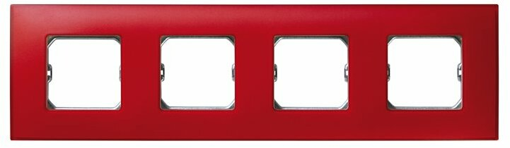 Рамка Simon 27 Neos четырёхпостовая — цвет Рубиновый Рамка Simon 27 Neos четырёхпостовая — цвет Рубиновый