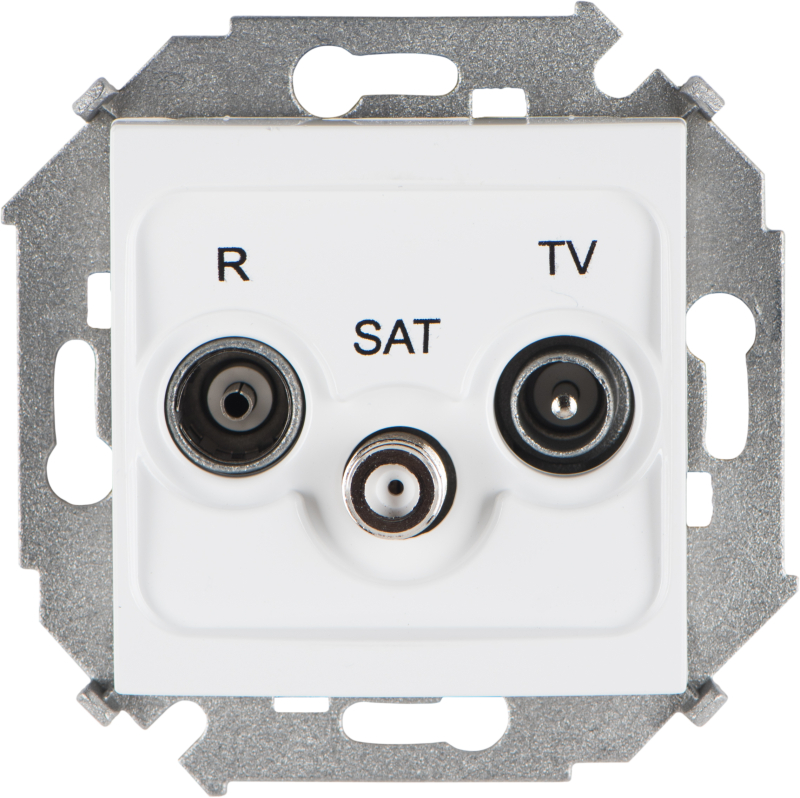 Розетка R-TV-SAT одиночная, винтовой зажим (белый) Розетка R-TV-SAT одиночная, винтовой зажим (белый)