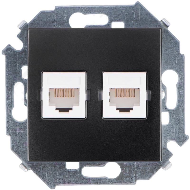 Розетка информационная Simon 15 (графит) Розетка информационная Simon 15 (графит)