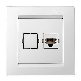 Телефонная розетка Simon 15 RJ-11 (белая) Телефонная розетка Simon 15 RJ-11 (белая)