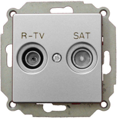 Розетка R-TV + SAT проходная Simon 82 Detail (алюминий) Розетка R-TV + SAT проходная Simon 82 Detail (алюминий)