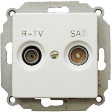 Розетка R-TV + SAT - Одиночная Simon 82 (белый) Розетка R-TV + SAT - Одиночная Simon 82 (белый)