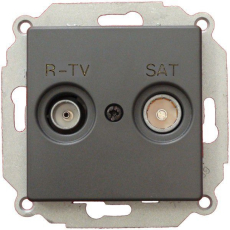 Розетка R-TV + SAT - Одиночная Simon 82 (графит) Розетка R-TV + SAT - Одиночная Simon 82 (графит)
