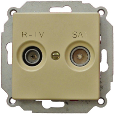 Розетка R-TV + SAT - Одиночная Simon 82 (шампань) Розетка R-TV + SAT - Одиночная Simon 82 (шампань)